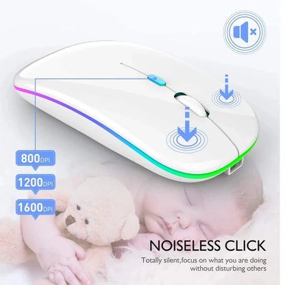 Wireless Backlit GlowSilent Rechargeable Mouse