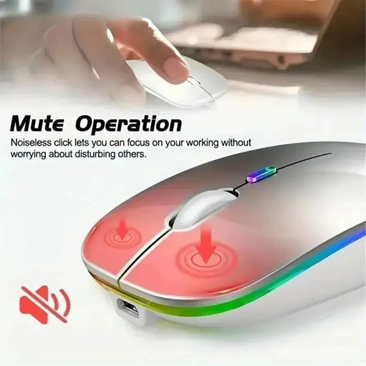 Wireless Backlit GlowSilent Rechargeable Mouse